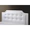 Baxton Studio Carlotta White Modern Bed with Upholstered Headboard - King Size 103-5191 - alternate 2